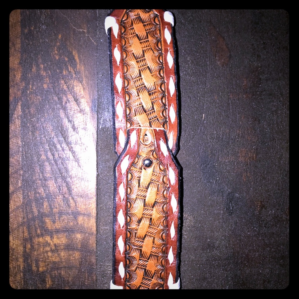 Customer made buckstitch apple watch band